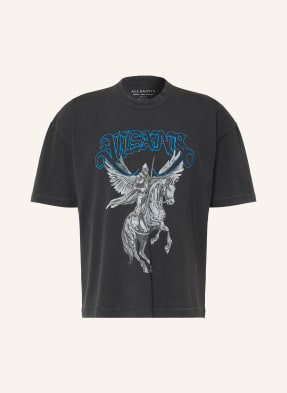 Allsaints Tričko Vanguard tmavě šedá / šedá / modrá