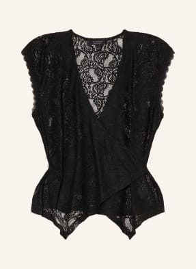 Allsaints Krajkový Top Vera S Překříženým Střihem černá
