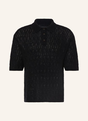 Allsaints Strick-Poloshirt Cyclone schwarz
