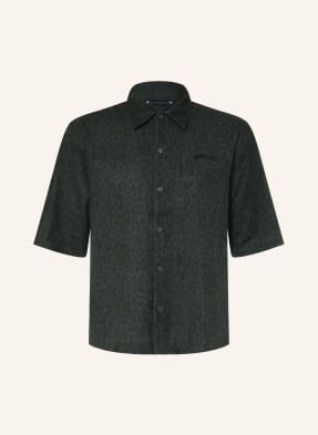 Allsaints Kurzarm-Hemd Leopardo Oversized Fit schwarz