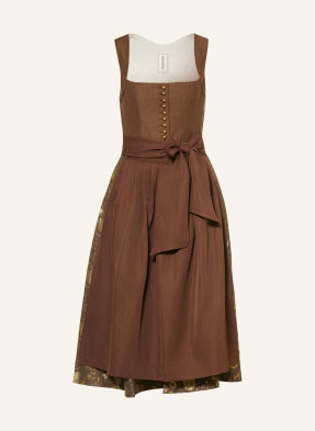 Cocovero Dirndl Hedi tmavě hnědá / zlatá