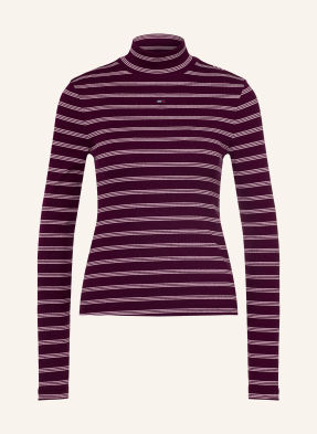 Tommy Jeans Tričko S Dlouhým Rukávem tmavě fialová / růžová