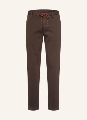 Alberto Chino Kalhoty Jump Slim Fit tmavě hnědá