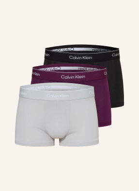 Calvin Klein 3er-Pack Boxershorts Icon Cotton Stretch Low Rise lila