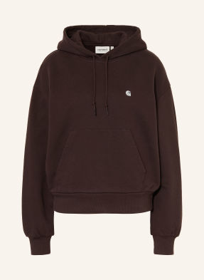 Carhartt Wip Mikina S Kapucí Casey tmavě hnědá