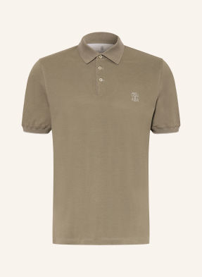 Brunello Cucinelli Piqué-Poloshirt gruen