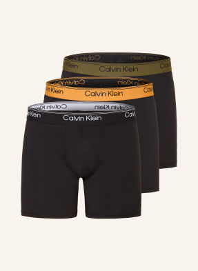 Calvin Klein Boxerky Microfiber Stretch, 3 Kusy V Balení černá / tmavě žlutá / olivová