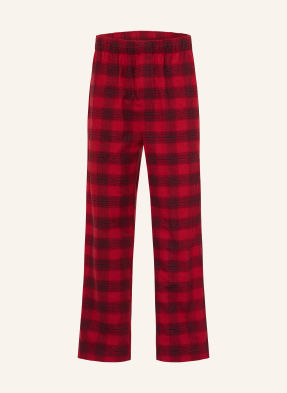 Calvin Klein Pyžamové Kalhoty Flannel Sleep Z Flanelu červená / černá