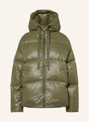 Juvia Oversized Péřová Bunda Kiara olivová