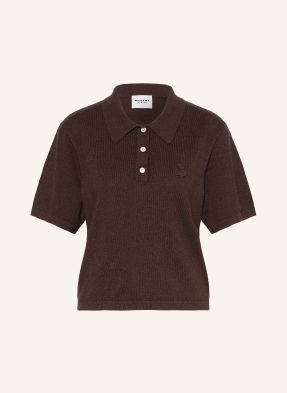 Marant Étoile Pletené Polo Tričko Althea tmavě hnědá