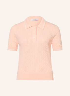 Lacoste Pletené Polo Tričko světle růžová