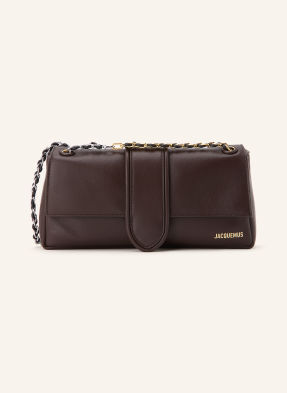 Jacquemus Taška Přes Rameno Le Bambino Chaine tmavě hnědá / stříbrná / zlatá