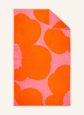 Marimekko Plážová Osuška Iso Unikko světle červená / neonově oranžová