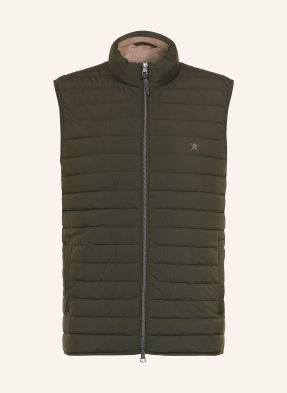 Hackett London Prošívaná Vesta Gilet tmavě zelená