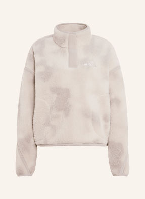 Adidas Terrex Svetr Troyer S Kapucí Z Plyšové Kožešiny Mountain Essentials krémová / béžová