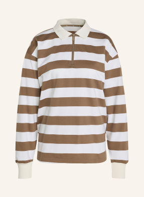 Adidas Polokošile S Límečkem Essentials Contemporary French Terry černošedá / bílá