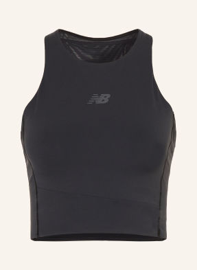 New Balance Cropped-Funktionstop schwarz
