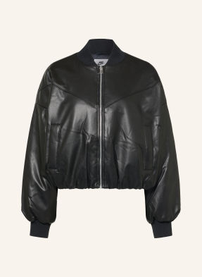 Nike Bunda Pleather Bomber V Koženém Vzhledu černá