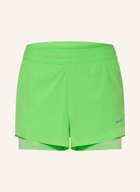 Nike Bežecké Šortky 2 V 1 Dri-Fit Swift neonově zelená