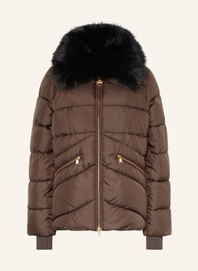 Barbour International Prošívaná Bunda Cyrus S Umělou Kožešinou hnědá