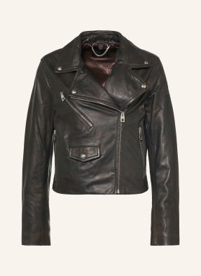 Belstaff Kožená Bunda Sienna tmavě hnědá
