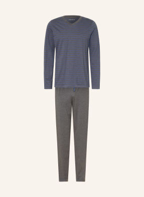 Schiesser Pyžamo Casual Nightwear černošedá / šedá