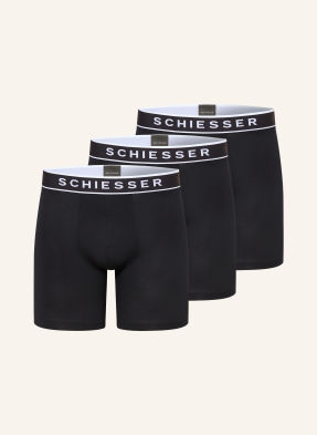Schiesser 3er-Pack Boxershorts schwarz