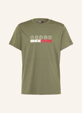 Tommy Jeans Tričko zelená / červená / bílá
