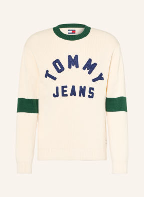 Tommy Jeans Svetry krémová / tmavě zelená / tmavě modrá