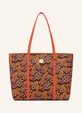 Mcm Shopper Toni Visetos Medium koňaková / oranžová / tmavě žlutá