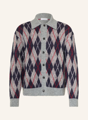 Tommy Hilfiger Pletený Svetr šedá / červená / tmavě modrá