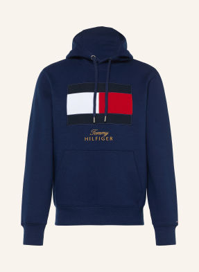 Tommy Hilfiger Mikina S Kapucí tmavě modrá / červená / bílá