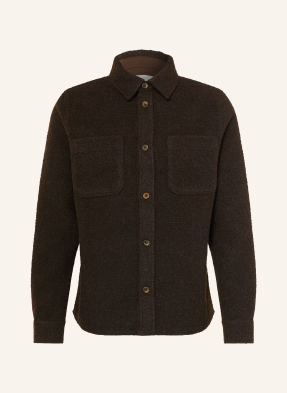 Les Deux Overshirt Z Bouclé tmavě hnědá