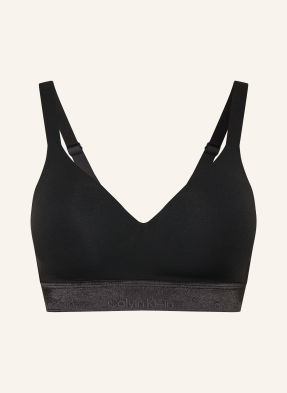 Calvin Klein Bustier Podprsenka Icon Cotton Modal Metallic černá