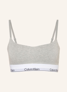 Calvin Klein Bustier Podprsenka Icon Cotton Modal světle šedá / bílá