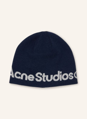 Acne Studios Čepice tmavě modrá / bílá