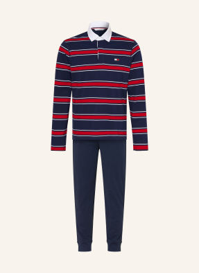 Tommy Hilfiger Pyžamo tmavě červená / tmavě modrá / bílá
