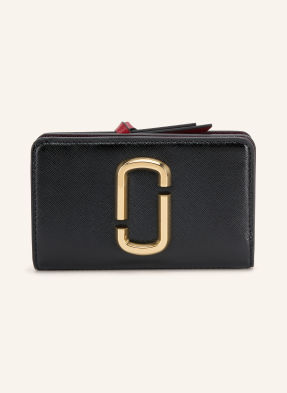 Marc Jacobs Peněženka Saffiano The Snapshot Compact Wallet černá / zlatá / tmavě červená