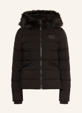 Tommy Jeans Péřová Bunda S Odnímatelným Límcem Z Umělé Kožešiny černá