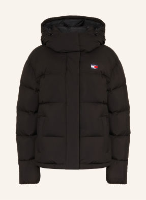 Tommy Jeans Péřové Bundy S Odnímatelnou Kapucí černá