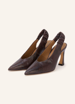 Flattered Slingpumps Lilian tmavě hnědá