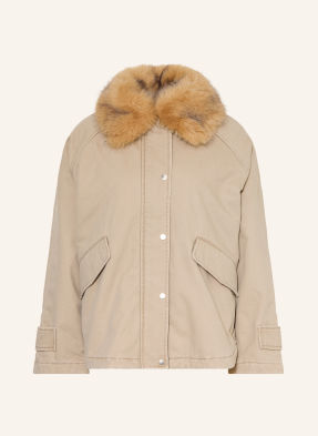 Marc O'polo Parka S Odnímatelným Límcem Z Umělé Kožešiny černošedá / béžová
