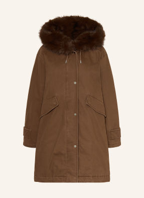 Marc O'polo Parka S Odnímatelnou Umělou Kožešinou hnědá / tmavě hnědá