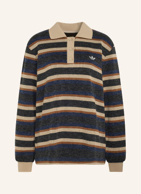 Adidas Originals Pletená Polokošile Striped černá / béžová / tmavě modrá