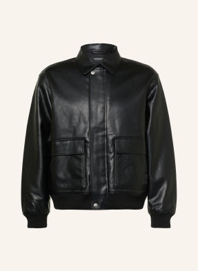 Carhartt Wip Bunda Arizona V Koženém Vzhledu černá