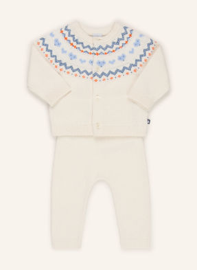 Petit Bateau Sada: Pletený Svetr A Pletené Kalhoty krémová / oranžová / modrá