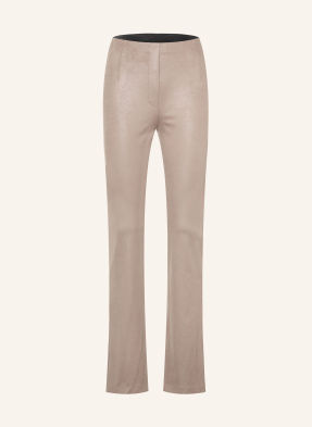 Marc Cain Bootcut Kalhoty Frederica S Rozšířenými Nohavicemi V Koženém Vzhledu 662 driftwood