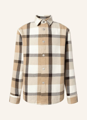 Joop! Jeans Overshirt Holt béžová / tmavě hnědá / bílá
