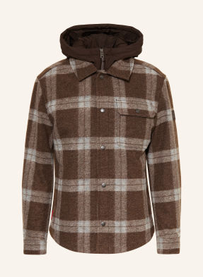 Joop! Jeans Svrchní Košile Barford hnědá / tmavě hnědá / světle šedá