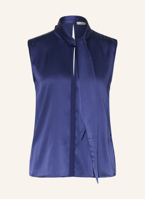 Dorothee Schumacher Saténový Top Sense Of Shine S Mašlí modrá